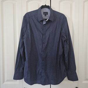 Robert Graham Long Sleeve Shirt Blue Geometric Print Men's  Button Down Luxury L